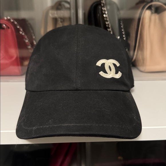 CHANEL Accessories - CHANEL Black Hat with Logo